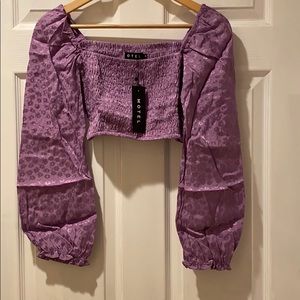 Dolls Kill Motel Lavender Elina Crop Top in purple size M
